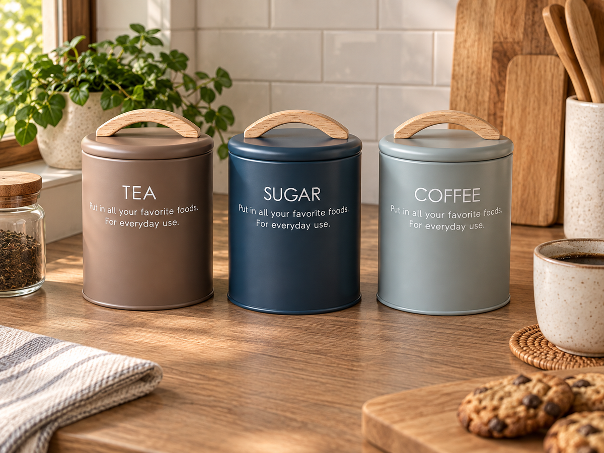 Tea Sugar Coffee Can Set