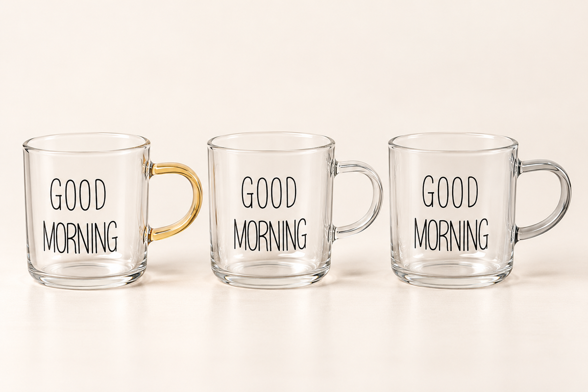 Good Morning Glass Mugs