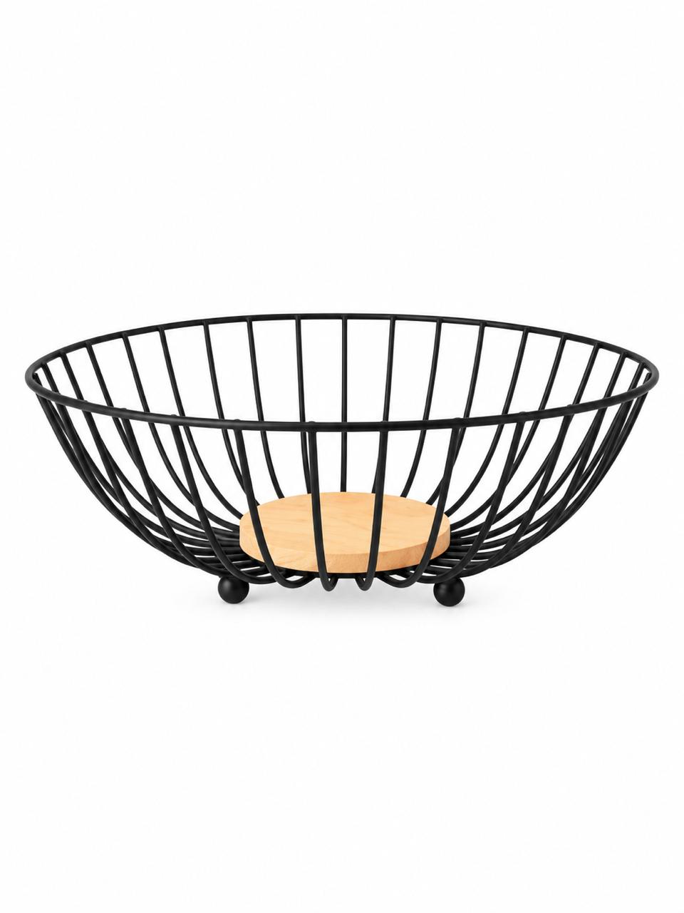 Black Wire Fruit Basket - studio view