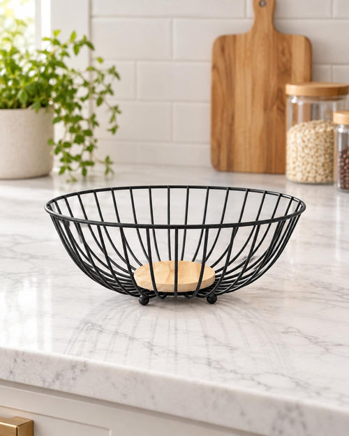 Black Wire Fruit Basket - product view